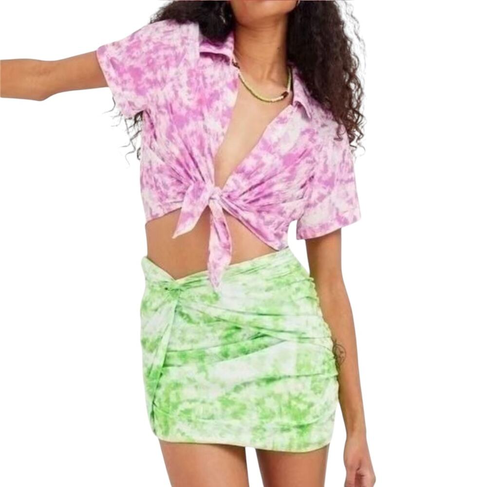 REVOLVE x For Love‎ & Lemons "Devon" Crop Top Mini Skirt SET sz S NWT | MSRP$310